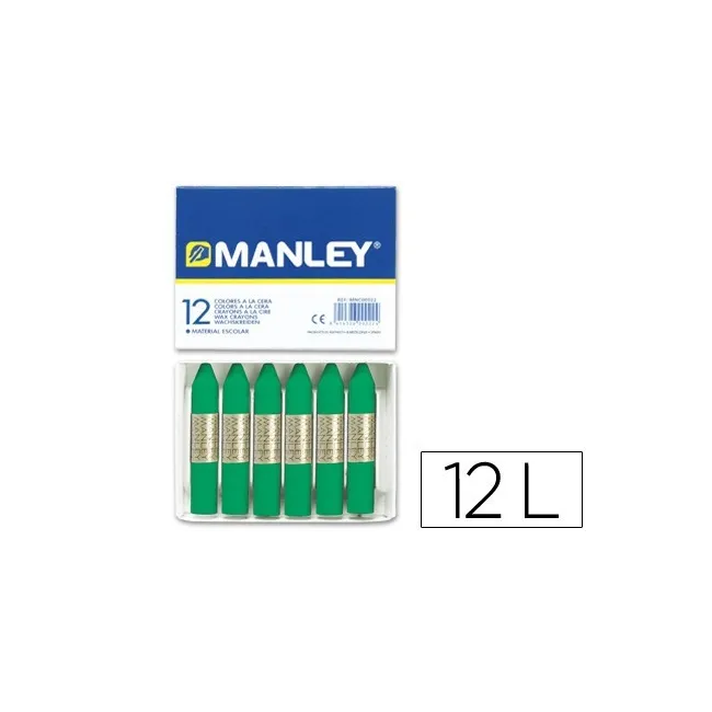 LAPICES CERA MANLEY UNICOLOR VERDE NATURAL -CAJA DE 12 N.21