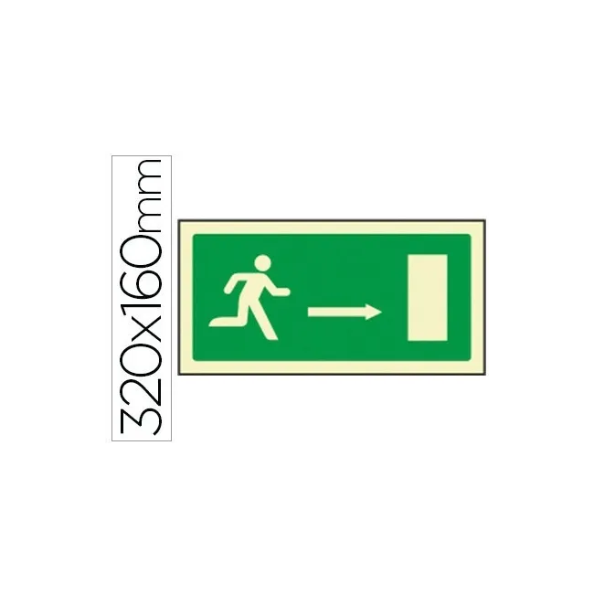 PICTOGRAMA SYSSA SEÑAL DE SALIDA EMERGENCIA FLECHA DERECHA EN PVC F...