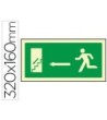 PICTOGRAMA SYSSA SEÑAL DE SALIDA EMERGENCIA IZQUIERDA ESCALERA BAJA...