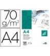 PAPEL DIBUJO LIDERPAPEL A4 210X297MM 70G/M2 VEGETAL SOBRE DE 12 HOJAS