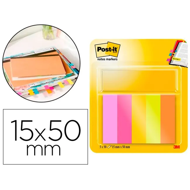 BLOC DE NOTAS ADHESIVAS QUITA Y PON POST-IT MININOTAS ENERGETIC COL...