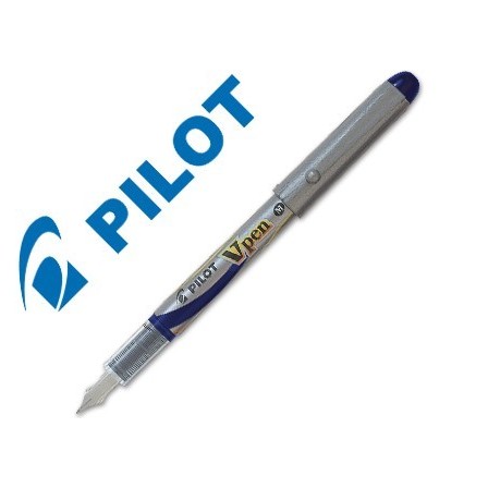 PLUMA PILOT V PEN SILVER DESECHABLE AZUL SVP-4ML