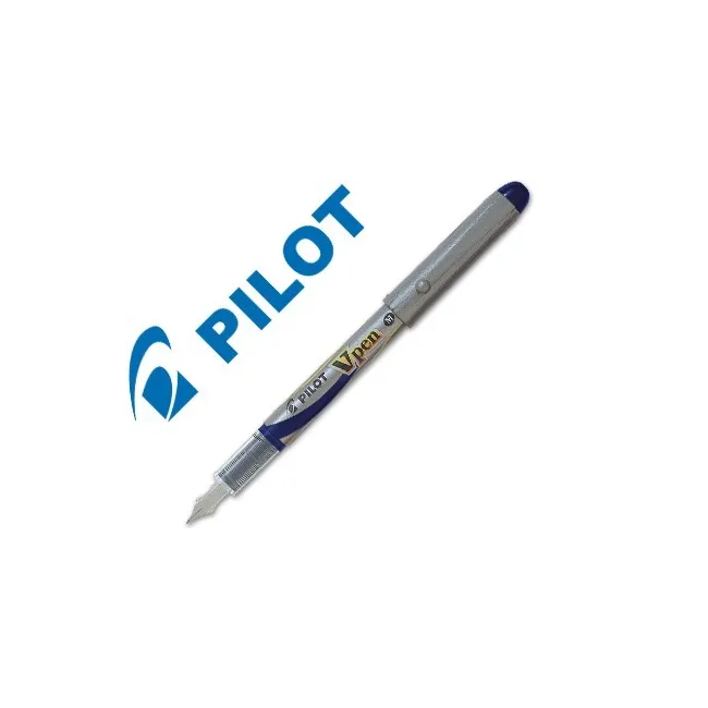 PLUMA PILOT V PEN SILVER DESECHABLE AZUL SVP-4ML