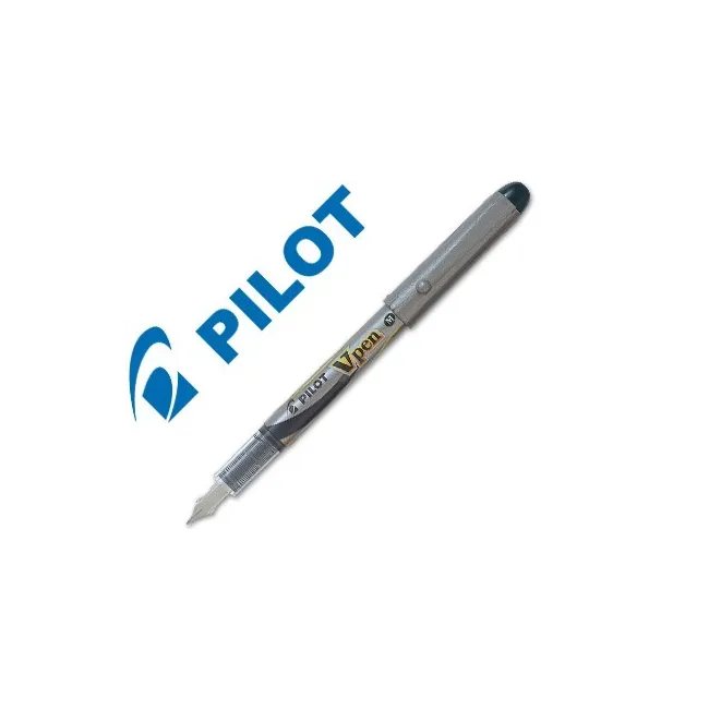 PLUMA PILOT V PEN SILVER DESECHABLE NEGRO SVP-4WB