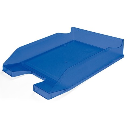 BANDEJA SOBREMESA PLASTICO Q-CONNECT AZUL TRANSPARENTE