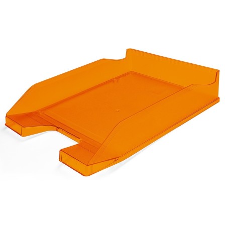 BANDEJA SOBREMESA PLASTICO Q-CONNECT NARANJA TRANSPARENTE