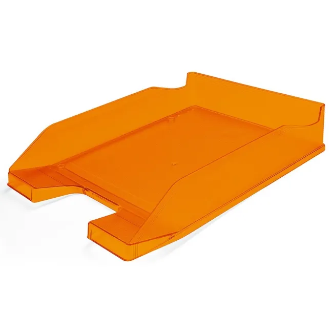 BANDEJA SOBREMESA PLASTICO Q-CONNECT NARANJA TRANSPARENTE