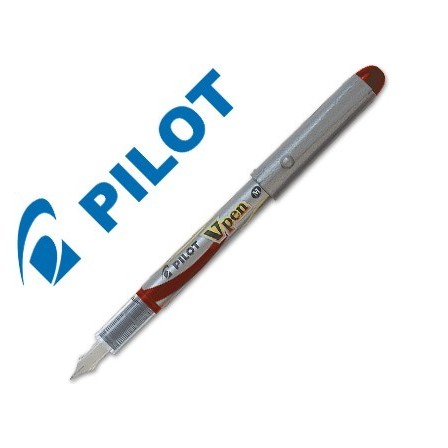PLUMA PILOT V PEN SILVER DESECHABLE ROJO SVP-4WR