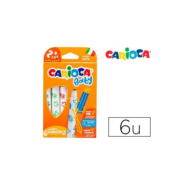 ROTULADOR CARIOCA BABY 2 AÑOS CAJA 6 COLORES SURTIDOS