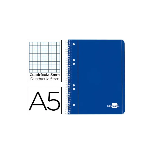CUADERNO ESPIRAL LIDERPAPEL A5 MICRO SERIE AZUL TAPA BLANDA 80H 80 ...