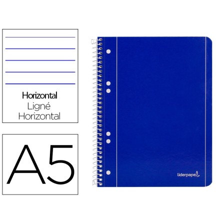 CUADERNO ESPIRAL LIDERPAPEL A5 MICRO SERIE AZUL TAPA BLANDA 80H 80 ...