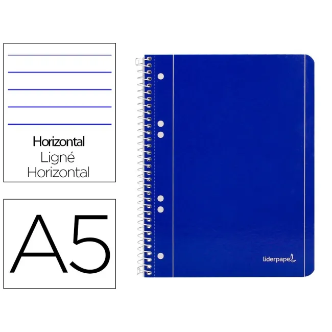 CUADERNO ESPIRAL LIDERPAPEL A5 MICRO SERIE AZUL TAPA BLANDA 80H 80 ...