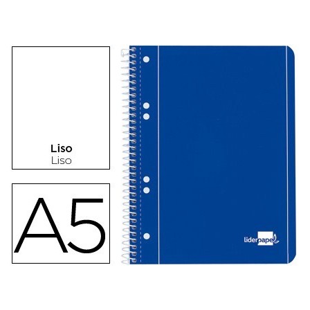 CUADERNO ESPIRAL LIDERPAPEL A5 MICRO SERIE AZUL TAPA BLANDA 80H 80 ...