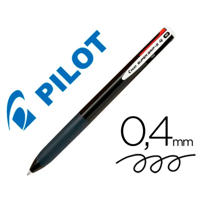 BOLIGRAFO PILOT SUPER GRIP G 4 COLORES RETRACTIL SUJECION DE CAUCHO...