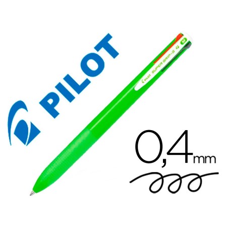 BOLIGRAFO PILOT SUPER GRIP G 4 COLORES RETRACTIL SUJECION DE CAUCHO...