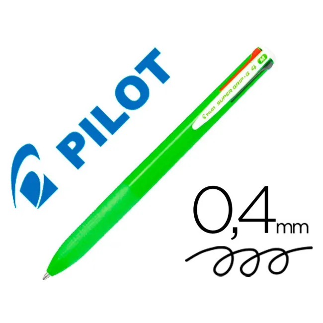 BOLIGRAFO PILOT SUPER GRIP G 4 COLORES RETRACTIL SUJECION DE CAUCHO...