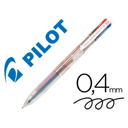 BOLIGRAFO PILOT SUPER GRIP G 4 COLORES RETRACTIL SUJECION DE CAUCHO...