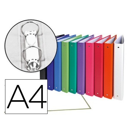 CARPETA DE 2 ANILLAS 30MM REDONDAS EXACOMPTA A4 CARTON FORRADO COLO...