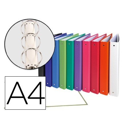 CARPETA DE 4 ANILLAS 30MM REDONDAS EXACOMPTA A4 CARTON FORRADO COLO...