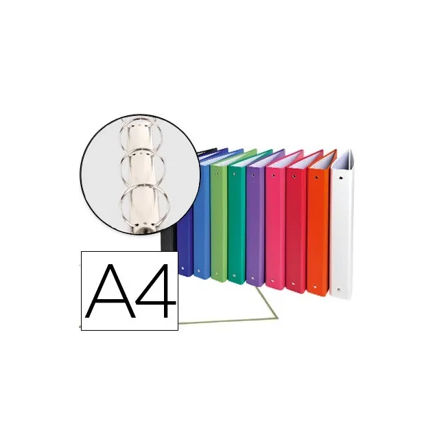 CARPETA DE 4 ANILLAS 30MM REDONDAS EXACOMPTA A4 CARTON FORRADO COLO...