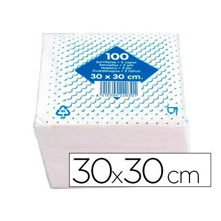 SERVILLETA ALGODON 30X30 CM -2 CAPAS -PAQUETE DE 100