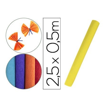 PAPEL CRESPON LIDERPAPEL ROLLO DE 50 CM X 2,5 M 85G/M2 AMARILLO