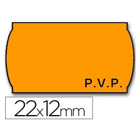 ETIQUETAS METO ONDULADAS 22 X 12 MM PVP FN. ADH 2 -FLUOR NARANJA -R...