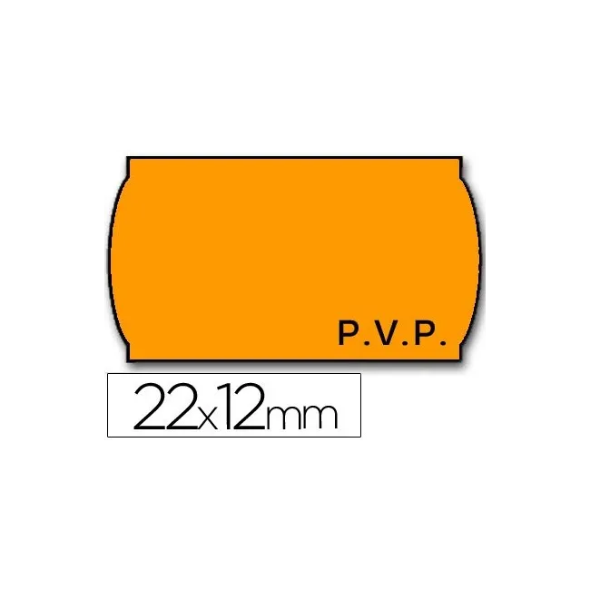 ETIQUETAS METO ONDULADAS 22 X 12 MM PVP FN. ADH 2 -FLUOR NARANJA -R...