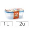FIAMBRERA PLASTICFORTE TRANSPARENTE TAPA COLOR 1 LITROS PACK 2 UNID...