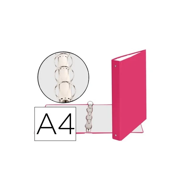 CARPETA DE 4 ANILLAS 30MM REDONDAS EXACOMPTA A4 CARTON FORRADO ROSA