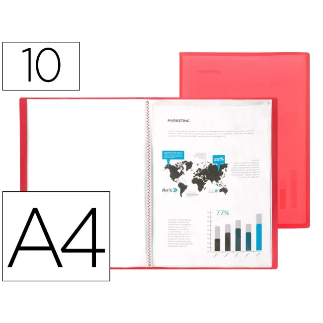 CARPETA LIDERPAPEL ESCAPARATE 47480 10 FUNDAS POLIPROPILENO TRASLUC...