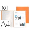 CARPETA LIDERPAPEL ESCAPARATE 10 FUNDAS POLIPROPILENO DIN A4 NARANJ...