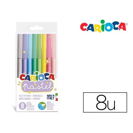 ROTULADOR CARIOCA PASTEL BLISTER DE 8 COLORES SURTIDOS