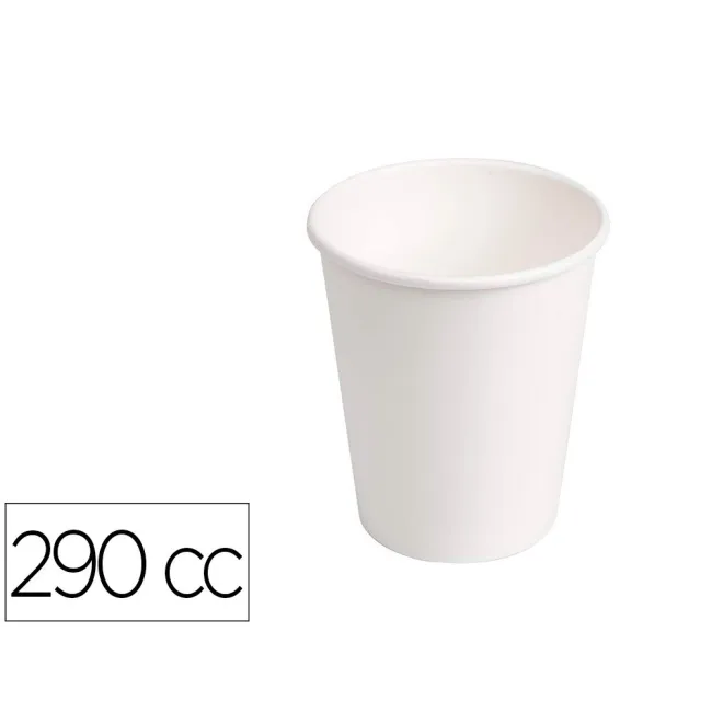 VASO DE CARTON BIODEGRADABLE BLANCO 290 CC PAQUETE DE 50 UNIDADES