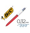 BOLIGRAFO BIC CUATRO COLORES SHINE ROJO PUNTA DE 1 MM