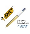 BOLIGRAFO BIC CUATRO COLORES SHINE ORO PUNTA DE 1 MM