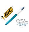 BOLIGRAFO BIC CUATRO COLORES SHINE AZUL PUNTA DE 1 MM