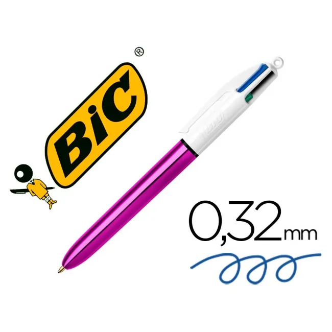 BOLIGRAFO BIC CUATRO COLORES SHINE MORADO PUNTA DE 1 MM