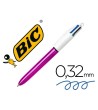 BOLIGRAFO BIC CUATRO COLORES SHINE MORADO PUNTA DE 1 MM
