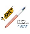 BOLIGRAFO BIC CUATRO COLORES SHINE ORO ROSA PUNTA DE 1 MM