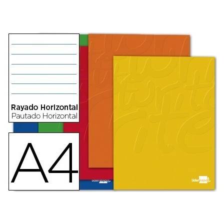 LIBRETA LIDERPAPEL WRITE A4 80 HOJAS 60G/M2 HORIZONTAL CON MARGEN