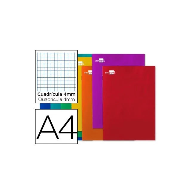 LIBRETA LIDERPAPEL WRITE A4 80 HOJAS 60G/M2 CUADRO 4MM CON MARGEN