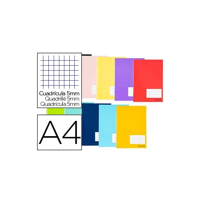 LIBRETA LIDERPAPEL SMART A4 TAPA BLANDA 80 HOJAS 60G/M2 CUADRO 5 MM...