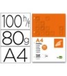 PAPEL LIDERPAPEL A4 80G/M2 PAQUETE DE 100 4 TALADROS BLANCO