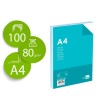 PAPEL LIDERPAPEL A4 8OG/M2 LISO PAQUETE DE 100 HOJAS + 10 HOJAS GRATIS