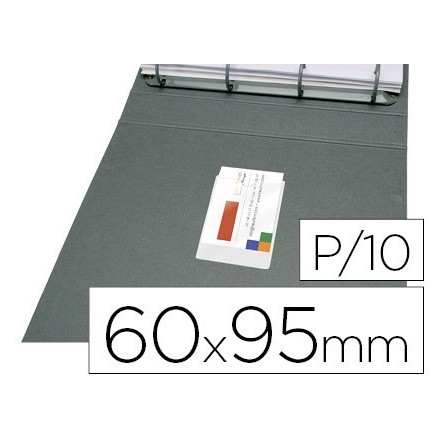 FUNDA AUTOADHESIVA Q-CONNECT PARA TARJETAS DE VISITA 60X95MM PACK D...