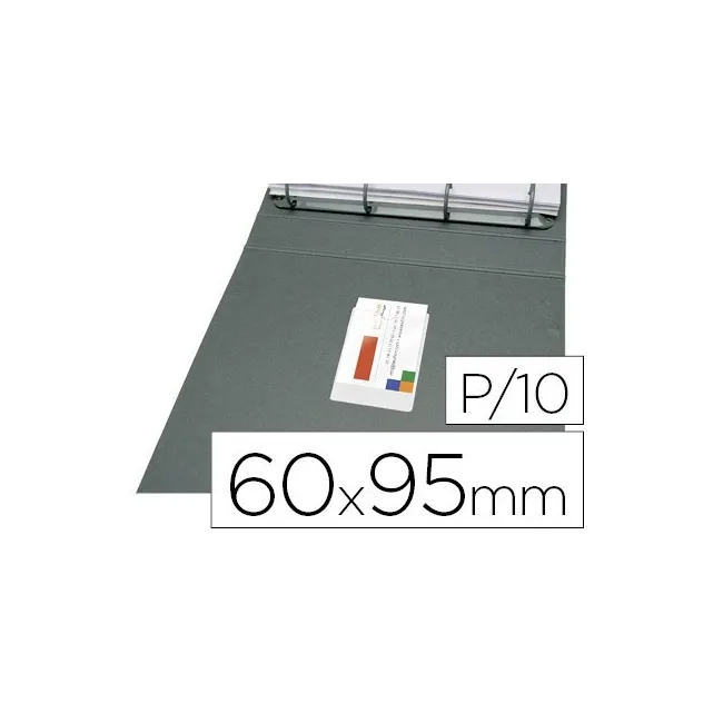 FUNDA AUTOADHESIVA Q-CONNECT PARA TARJETAS DE VISITA 60X95MM PACK D...