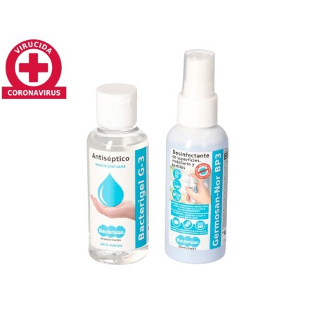 GEL HIDROALCOHOLICO ANTISEPTICO BACTERIGEL G3 SPRAY 60ML+DESINFECTA...