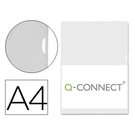 CARPETA DOSSIER UÑERO PLASTICO Q-CONNECT DIN A4 120 MICRAS TRANSPAR...
