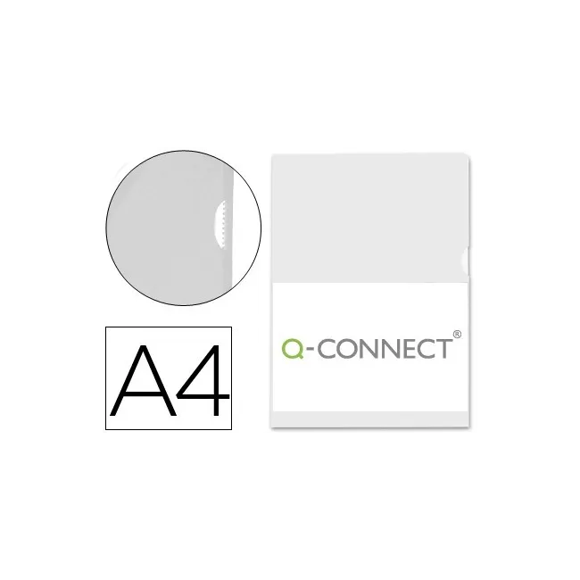 CARPETA DOSSIER UÑERO PLASTICO Q-CONNECT DIN A4 120 MICRAS TRANSPAR...